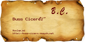 Buss Ciceró névjegykártya